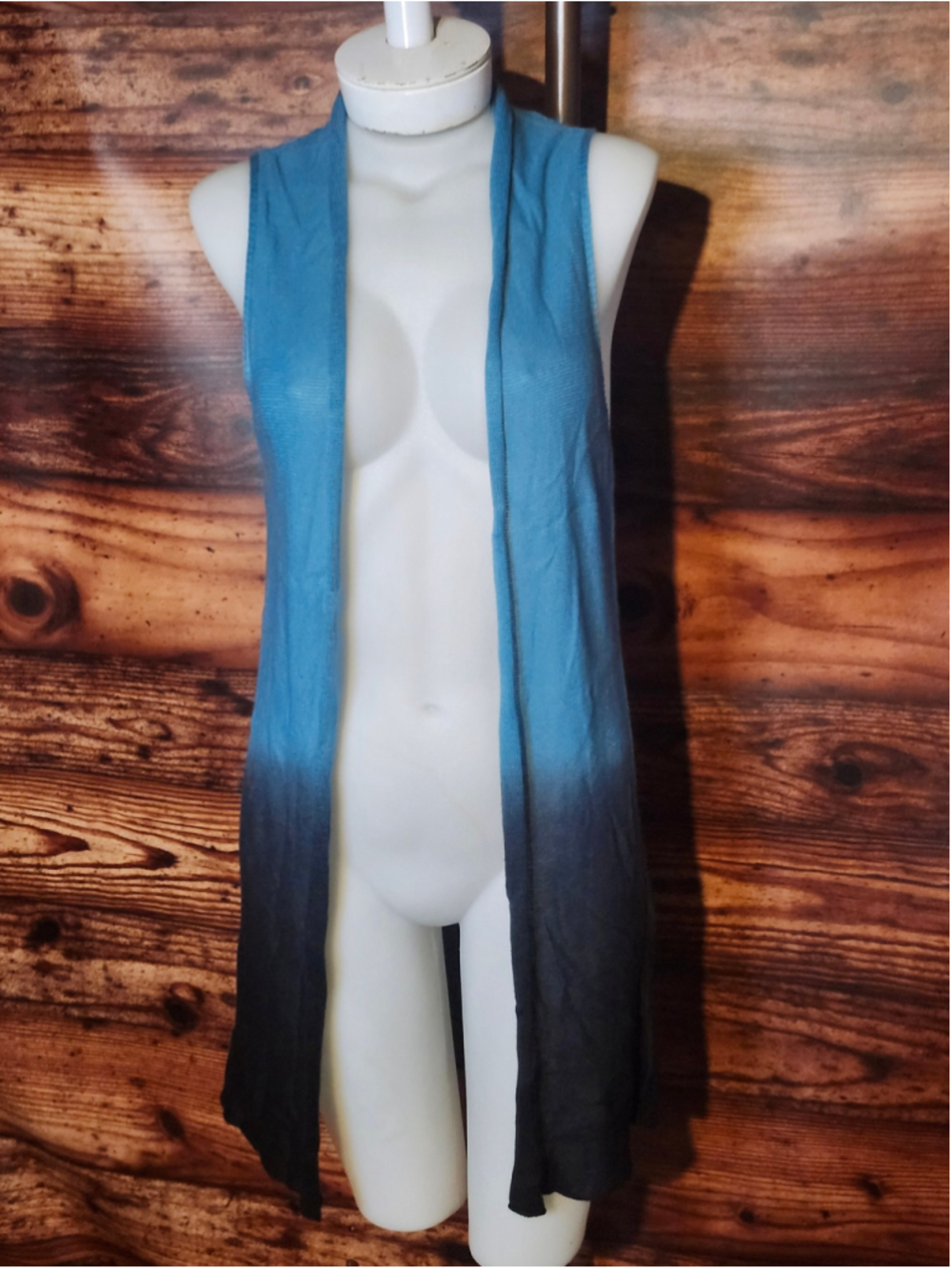Women's Bisou Bisou Ombre Vest Blue Black Size S